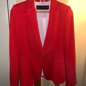 Zara red cotton blazer